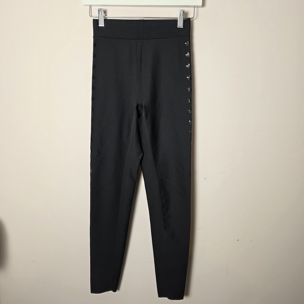 Ultracor Black Star Leggings Medium High Waisted Luxe Athletic Yoga Pants - Picture 2 of 7